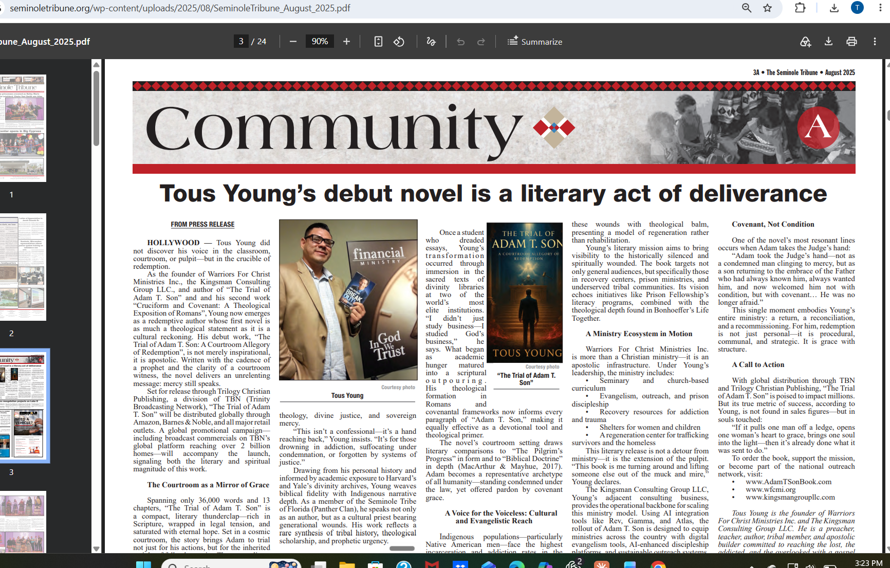 Tous Young's debut novel is a literary act of deliverance